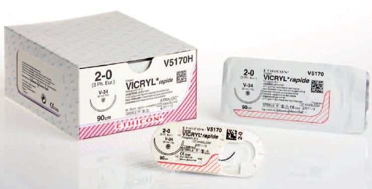 Sutur Ethicon Vicryl Rapide 6-0 ofärgad P-1 36st