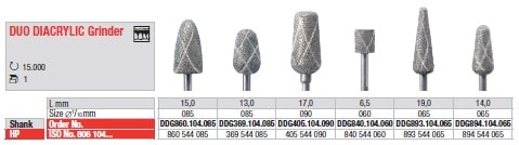Duo Diacrylic fräsare Hst DDG894.065
