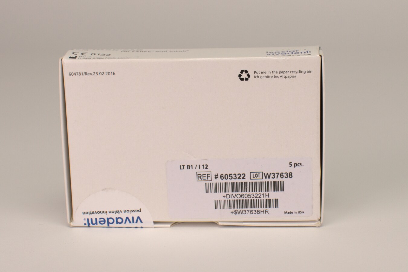 IPS e.max CAD Cerec/inLab LT B1 I12 5st