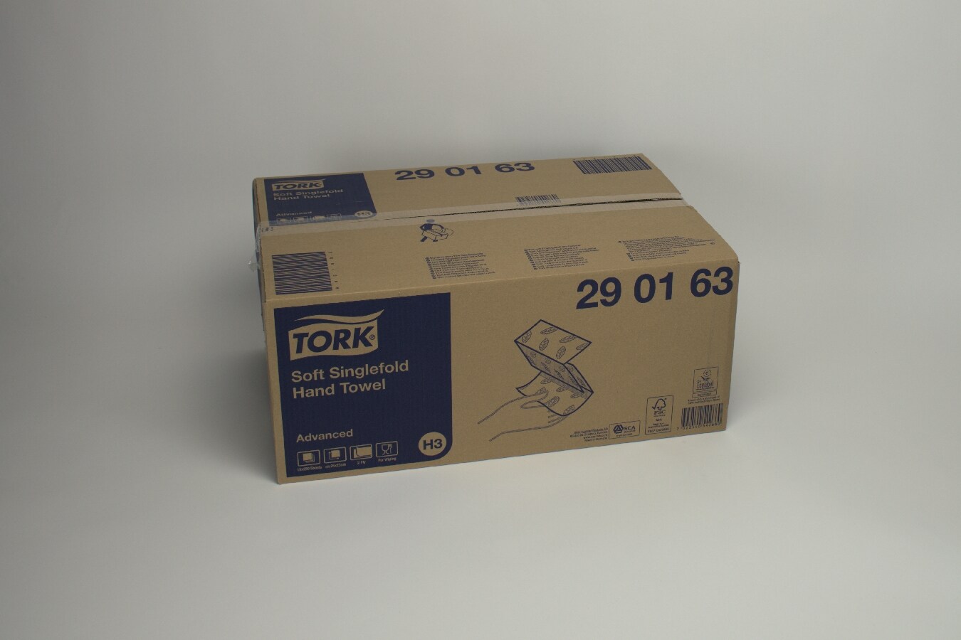 Tork Advanced H3 handduk vit 2-lagers ZZ 3750st