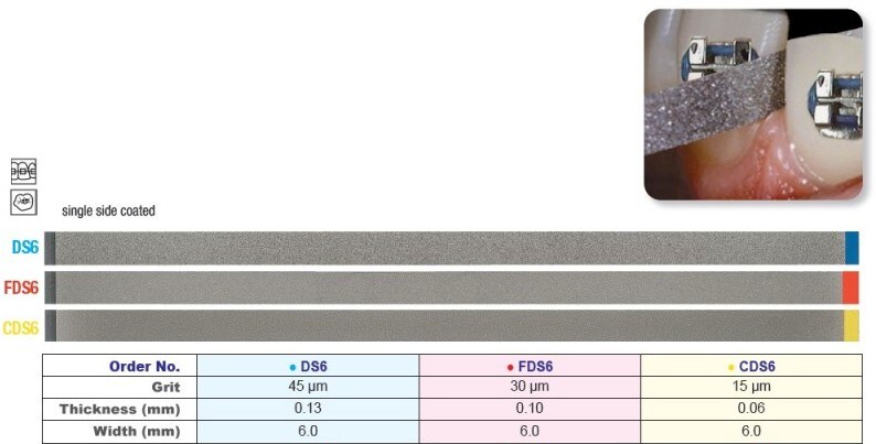 Diamantstrips 6mm ES gul 15µm  10st