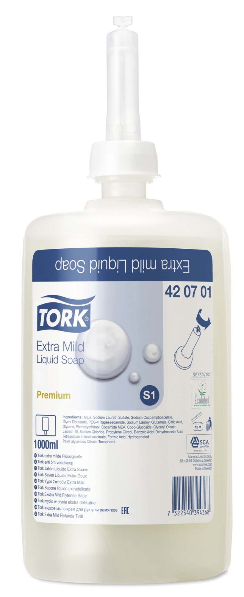 Tork Extra Mild Flytande Tvål 6x1000ml