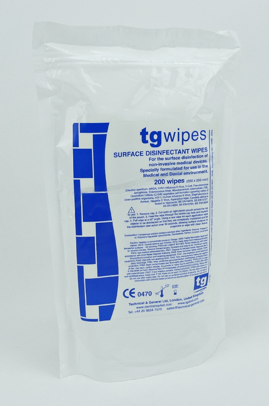 tg Wipes Ytdesinfektionsduk 18,5x18,5cm 200st