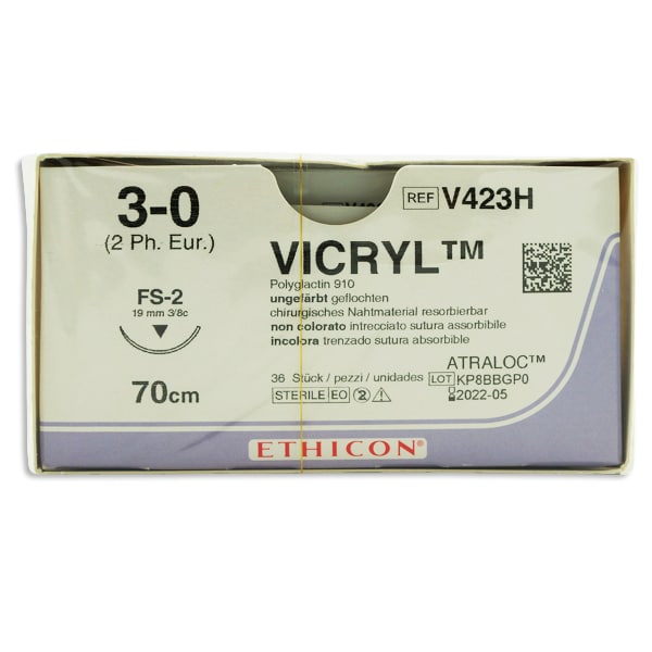 Sutur Ethicon Vicryl 3-0 ofärgad FS-2 36st