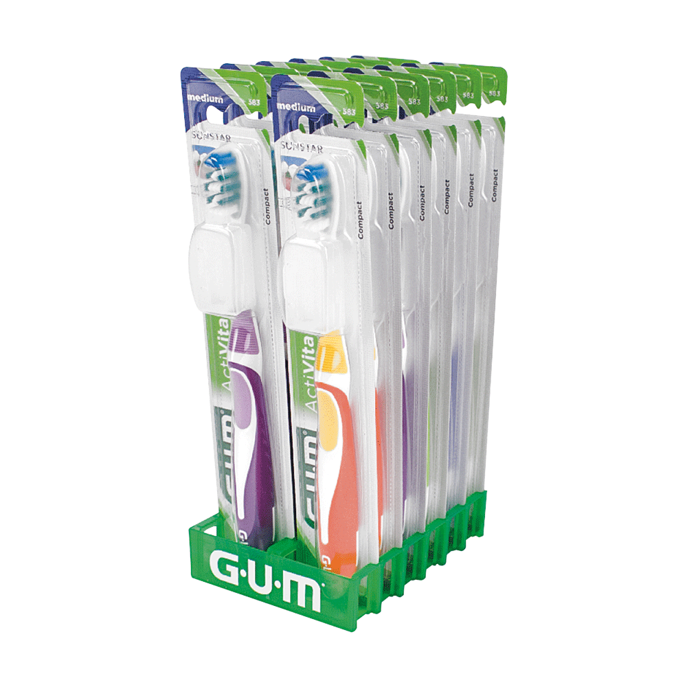 GUM ActiVital Tandborste kompakt medium 12st