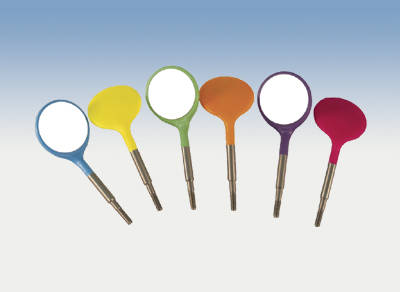 Munspegel Crystal med Soft Grip skaft nr 4 neon sort. 12st