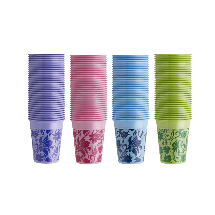 Plastbägare Monoart Flower Blå 180ml 1000st