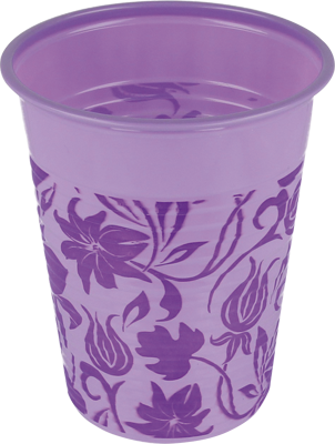 Plastbägare Monoart Flower Lila 180ml 1000st