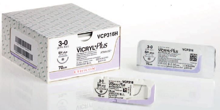 Sutur Ethicon Vicryl Plus 3-0 violett JB Visi-Black 36st