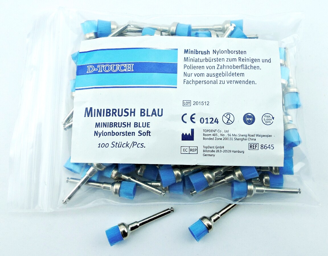 Vst Mini-ZR-Borste D-Touch Blå 100st