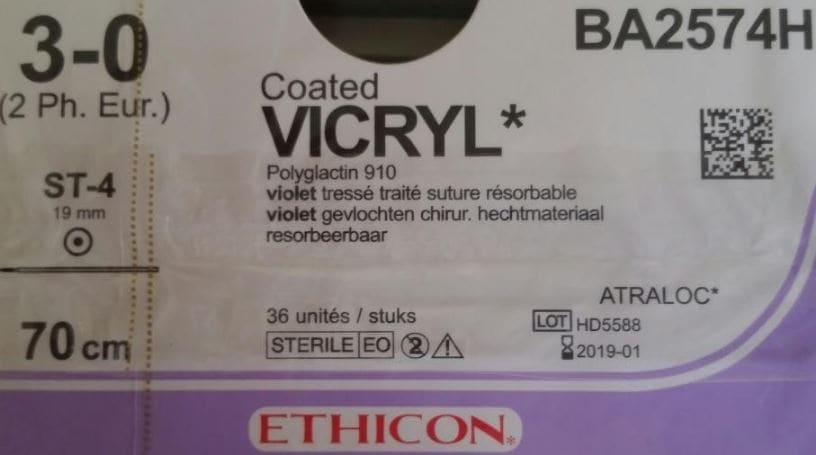 Sutur Ethicon Vicryl 3-0 violett ST-4 36st