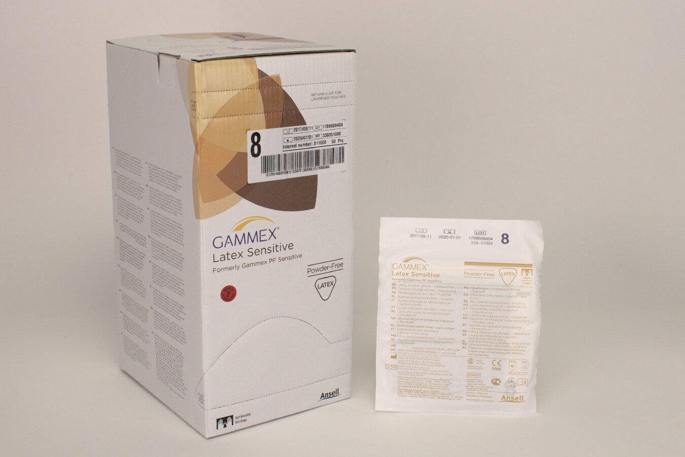 OP Handske Gammex Latex Sensitiv 8 PF 50par