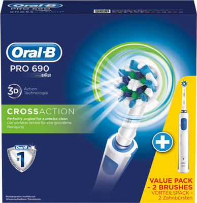 Oral-B PRO 690 Vit med 2 Handstycken