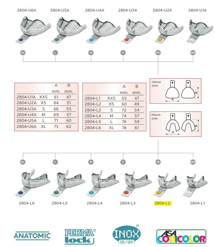 Avtryckssked 2804 perforerad UK XS gul L2