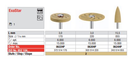 Exastar Polierer gul-brun Spets 0624HP