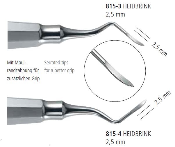 Rothävel Heidbrink vinklad vänster 2,5mm