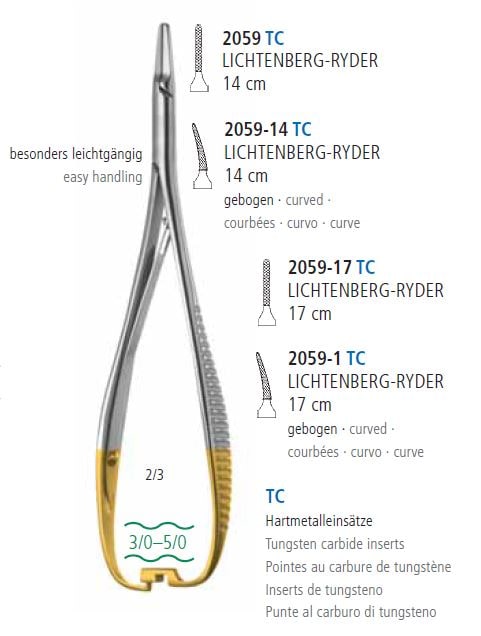 Nålförare Lichtenberg-Ryder TC böjd 17cm