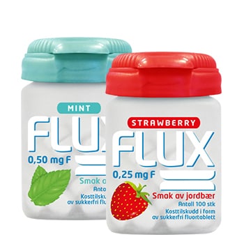 Flux Fluortabletter 0,25mg F Jordgubb 100st