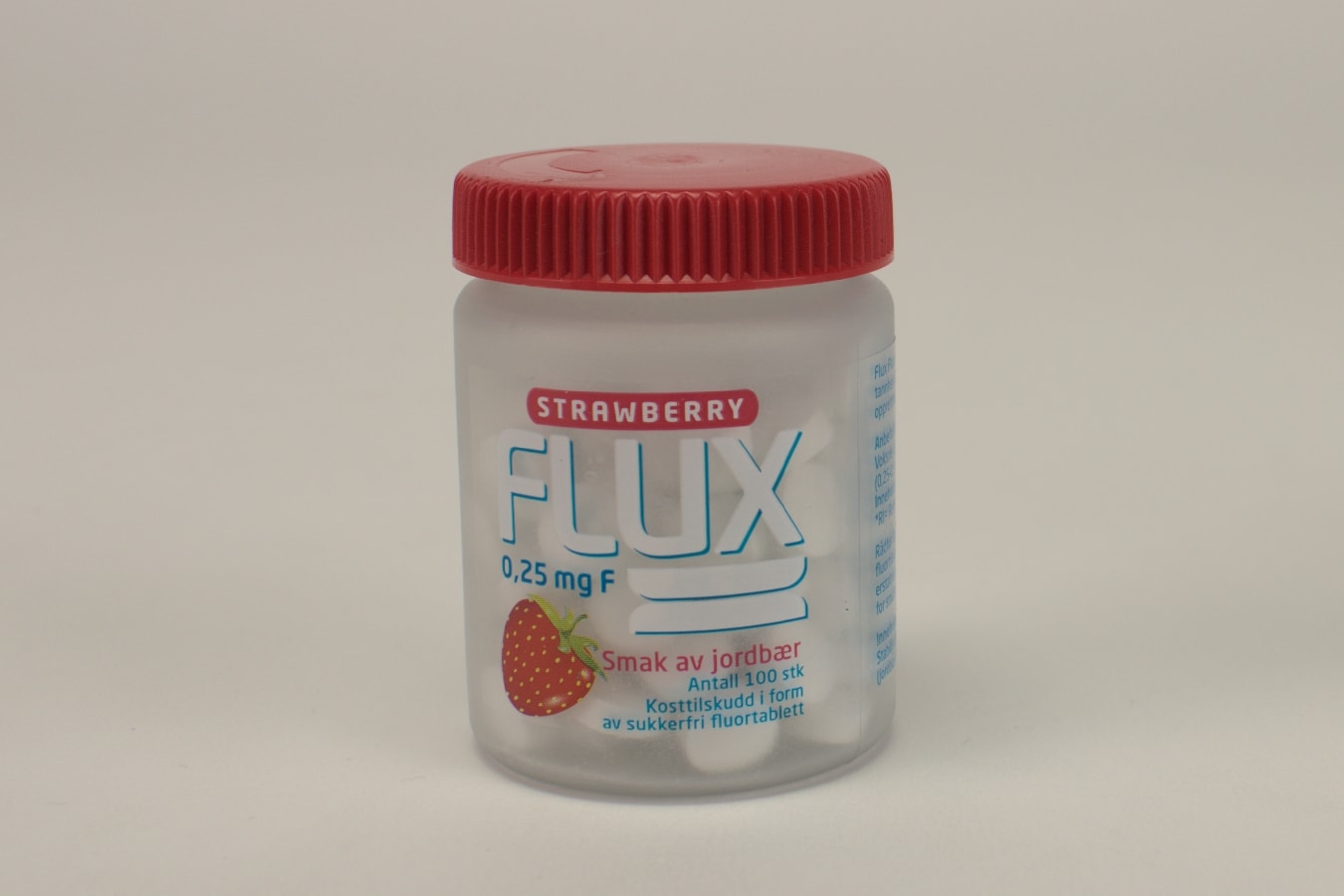 Flux Fluortabletter 0,25mg F Jordgubb 100st