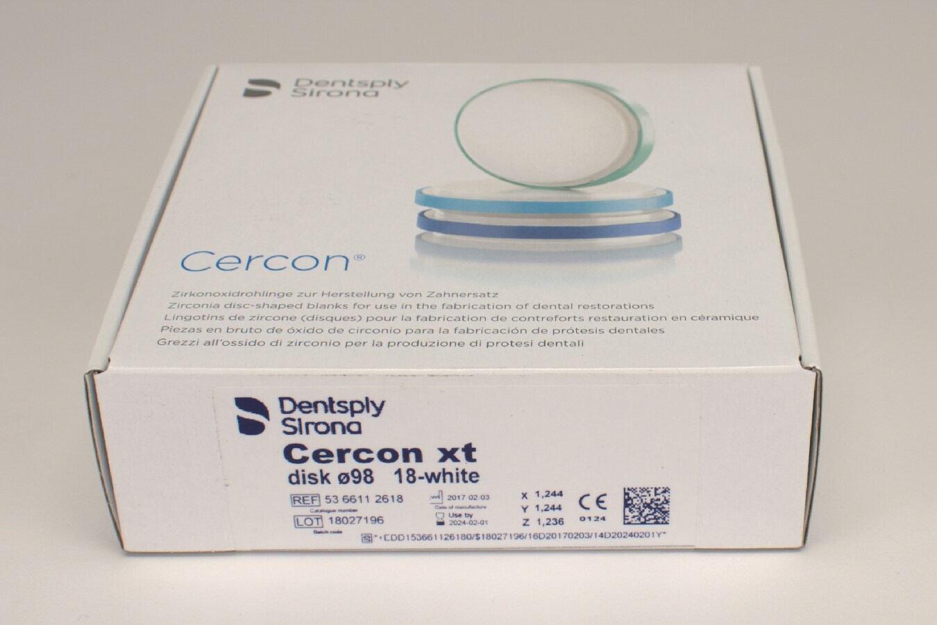 Cercon xt White disk 98x18mm