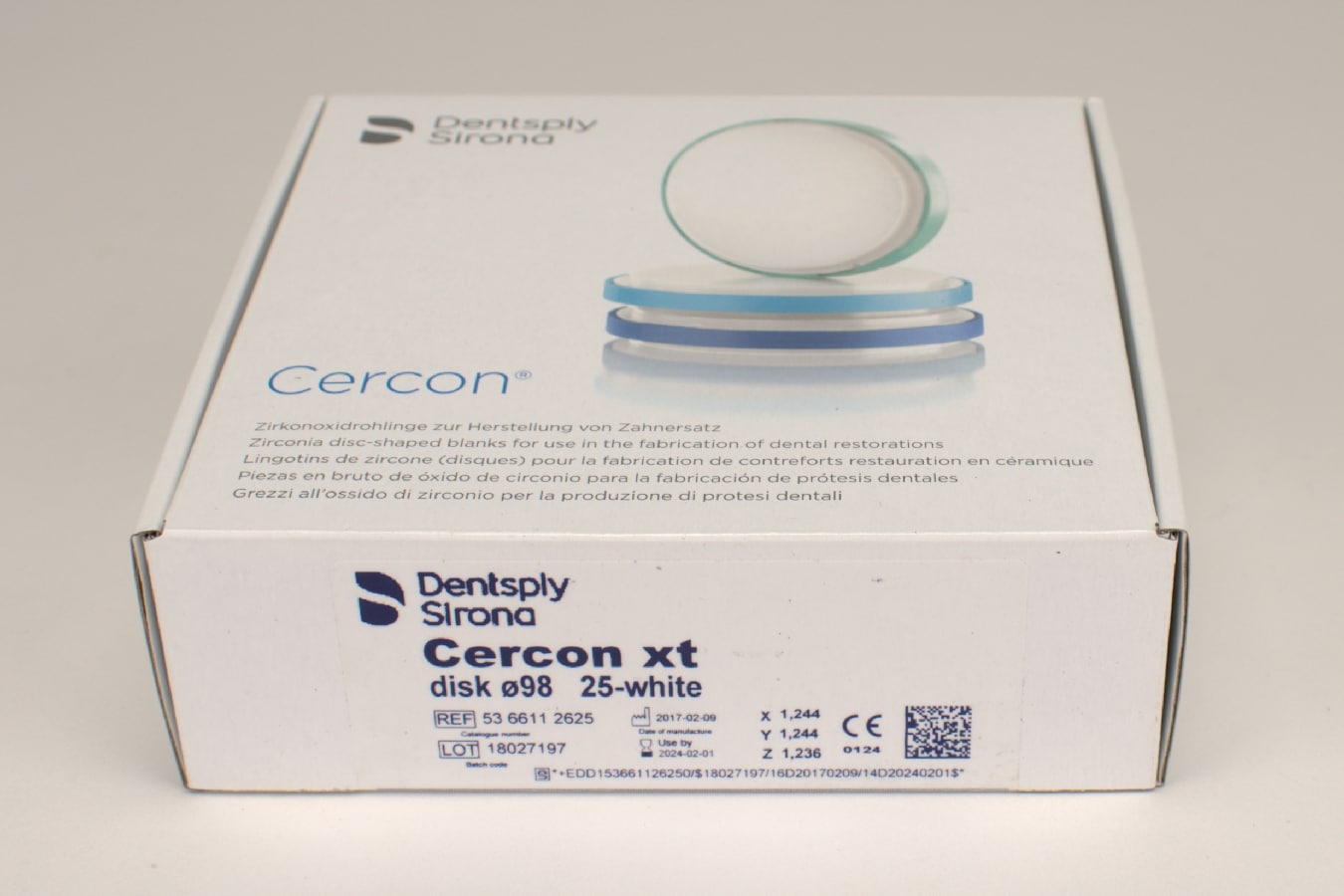 Cercon xt White disk 98x25mm
