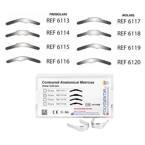 Matrisband Anatomical 0,03mm Premolar enkel hö 30st