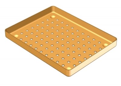 Bricka Aluminium Perforerad guld 18x14cm