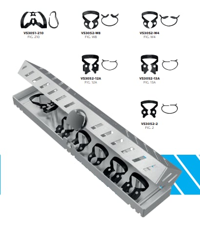 Vision Kofferdam klammer tray med 6 klammer