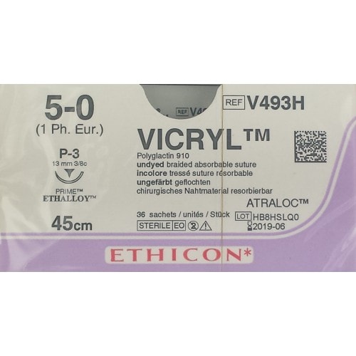 Sutur Ethicon Vicryl 5-0 ofärgad P-3 36st