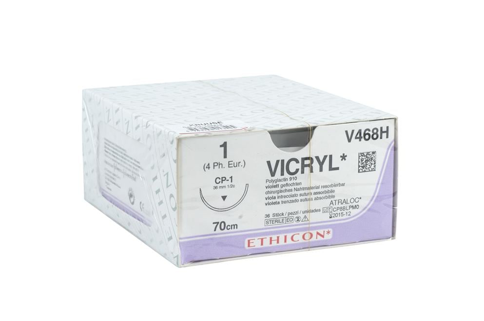 Sutur Ethicon Vicryl 1 violett CP-1 36st