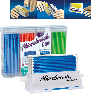 Microbrush Plus Dispenser Superfin vit 100st
