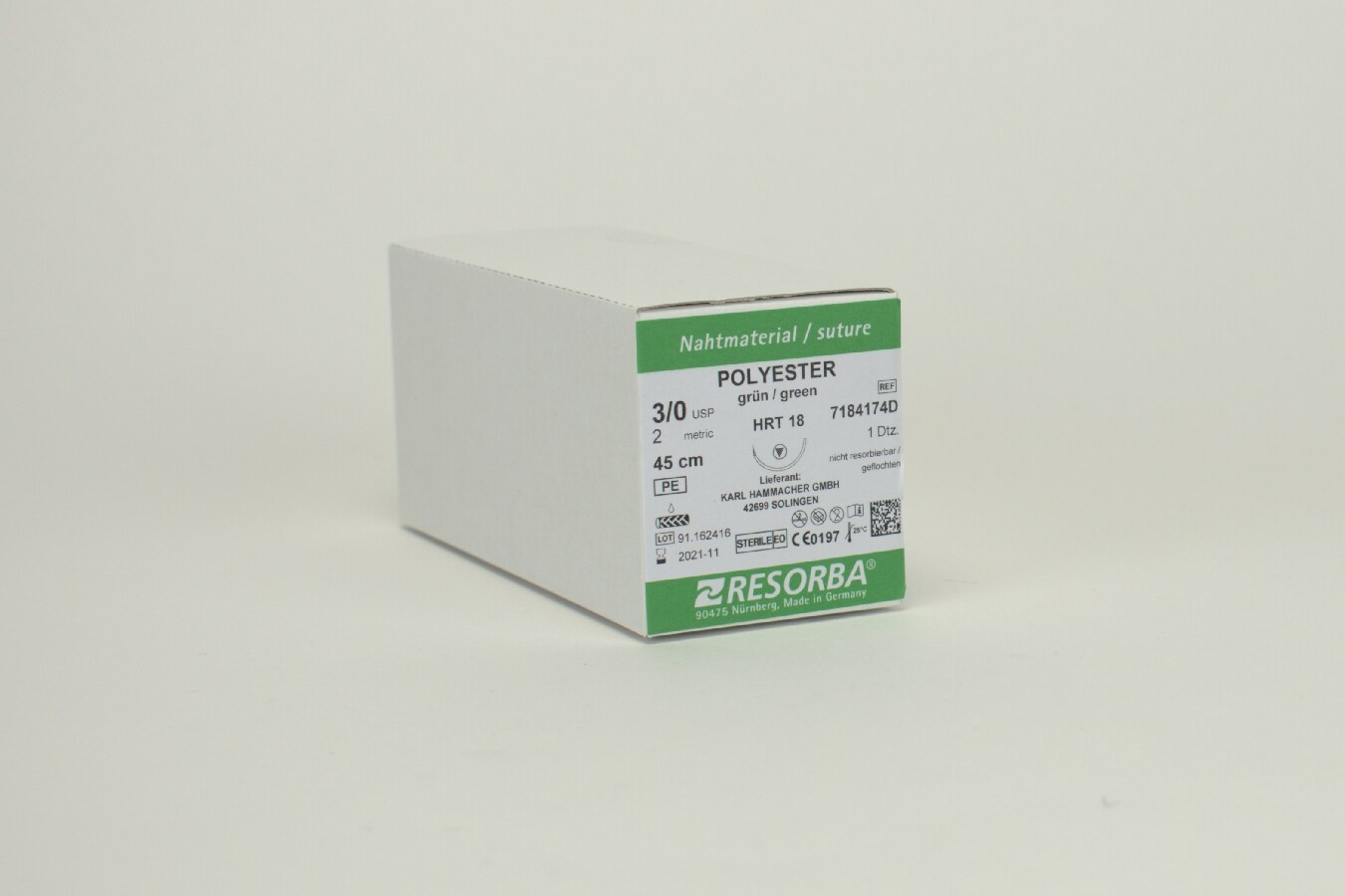 Sutur Resorba Polyester 3/0 HRT18 12st