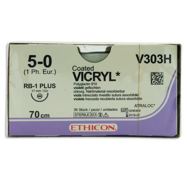 Sutur Ethicon Vicryl 5-0 violett RB-1 36st