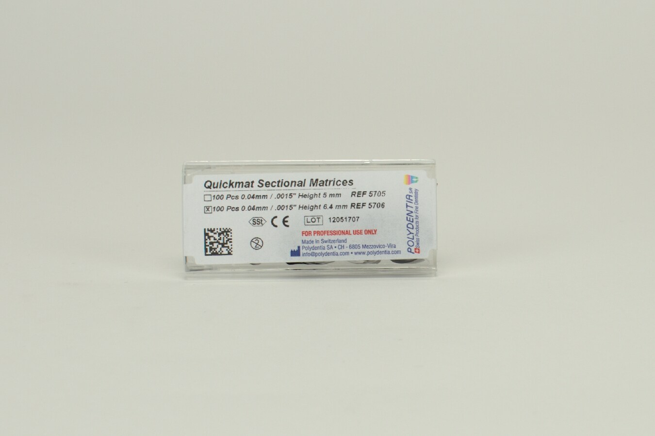 Quickmat Sektionsmatris molar 0.04mm / 6.4mm 100st