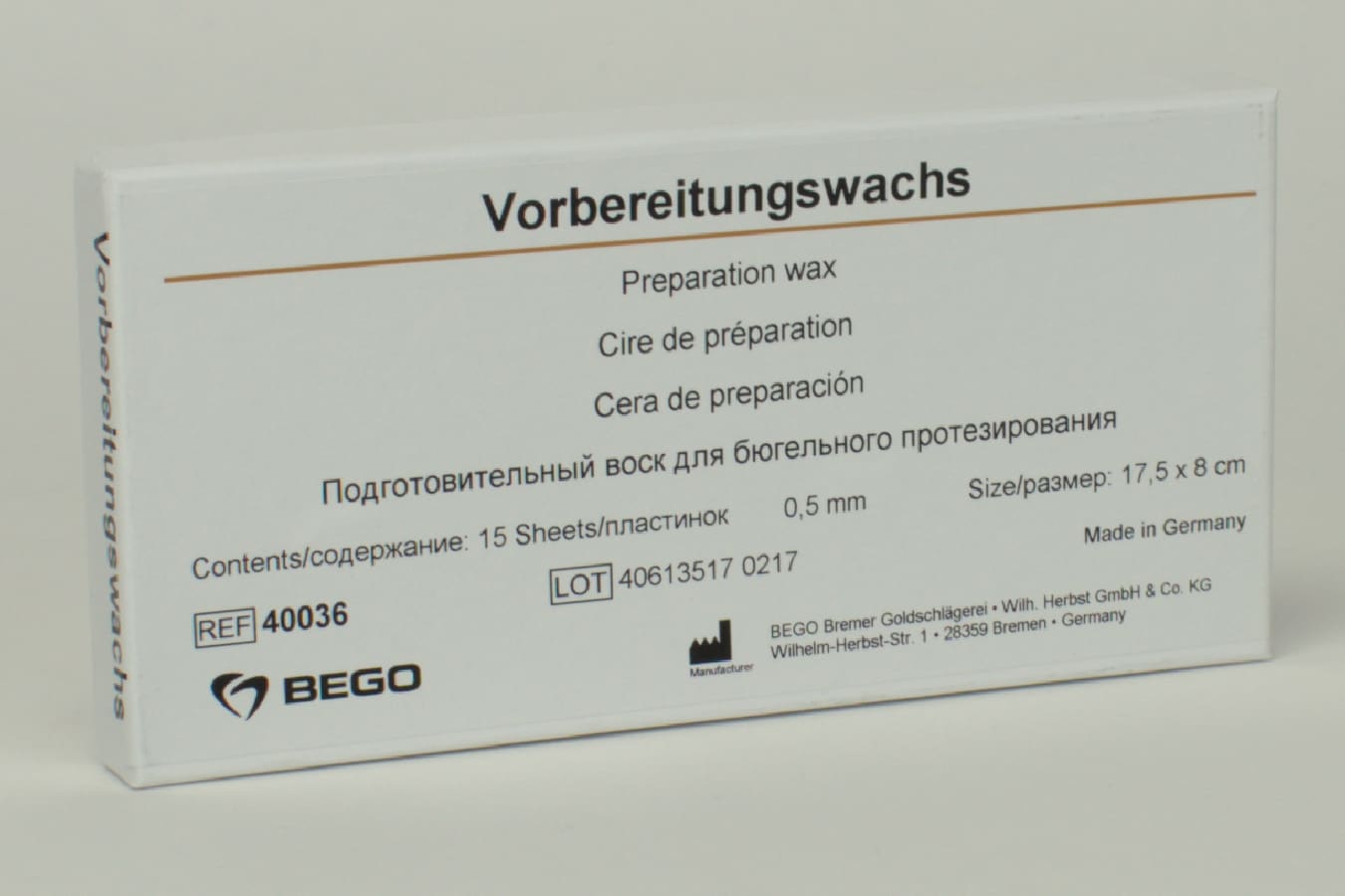 Bego preparationsvax 0,5mm 15st