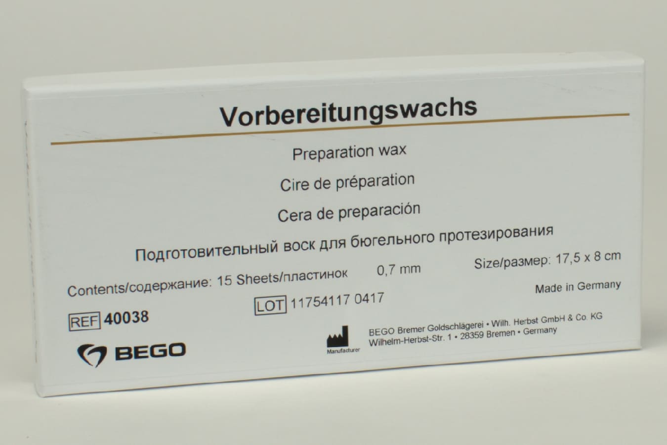 Bego Preparationsvax 0,7mm 15st