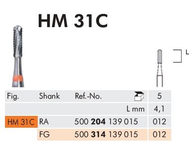 FG HM Borr 31C 314 012 kronslitsare 5st