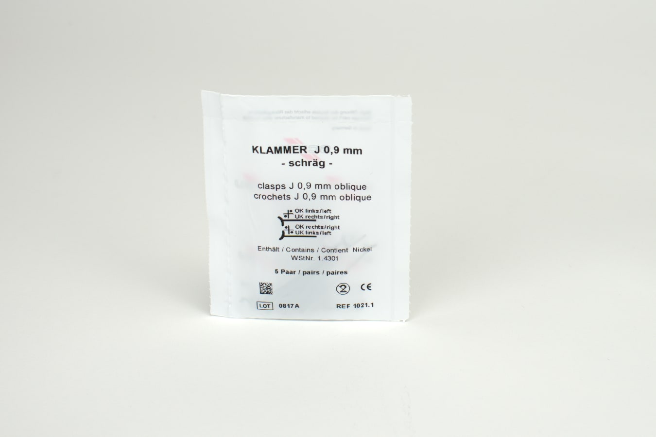 Klammer J 0,9mm böjd 10st