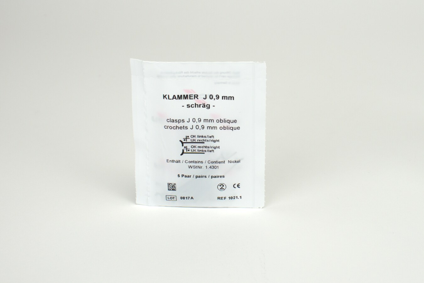 Klammer J 0,9mm böjd 10st