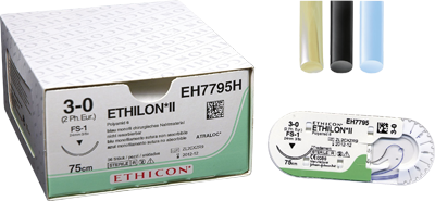 Sutur Ethicon Ethilon 4-0 svart PS-3 36st