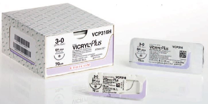 Sutur Ethicon Vicryl Plus 4-0 ofärgad RB-1 36st