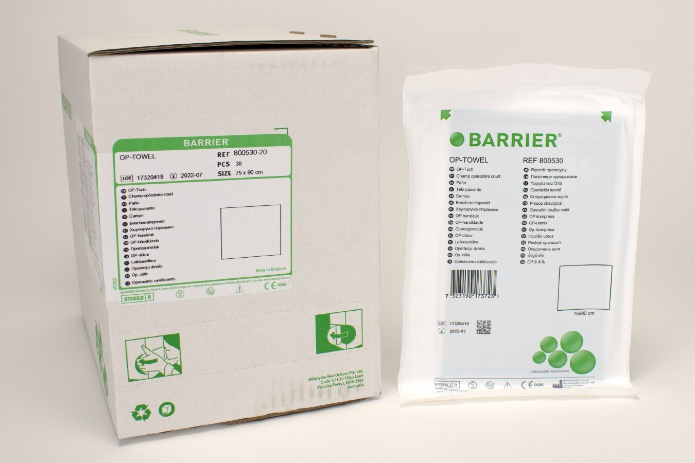 OP Barrier 2-lag Duk 75x90cm 38st