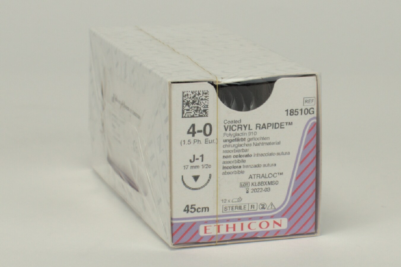 Sutur Ethicon Vicryl Rapide 4-0 ofärgad J-1 12st