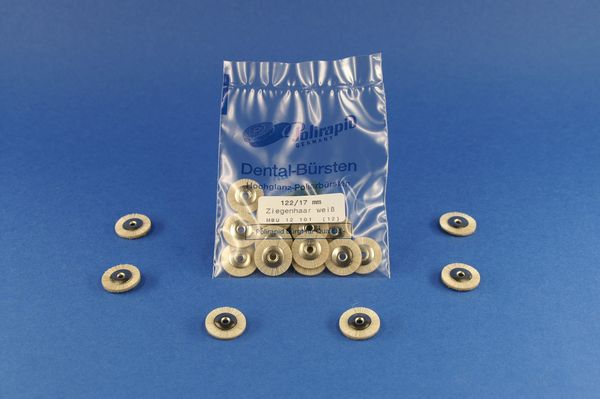Putstrissa vit gethår 19mm 6st