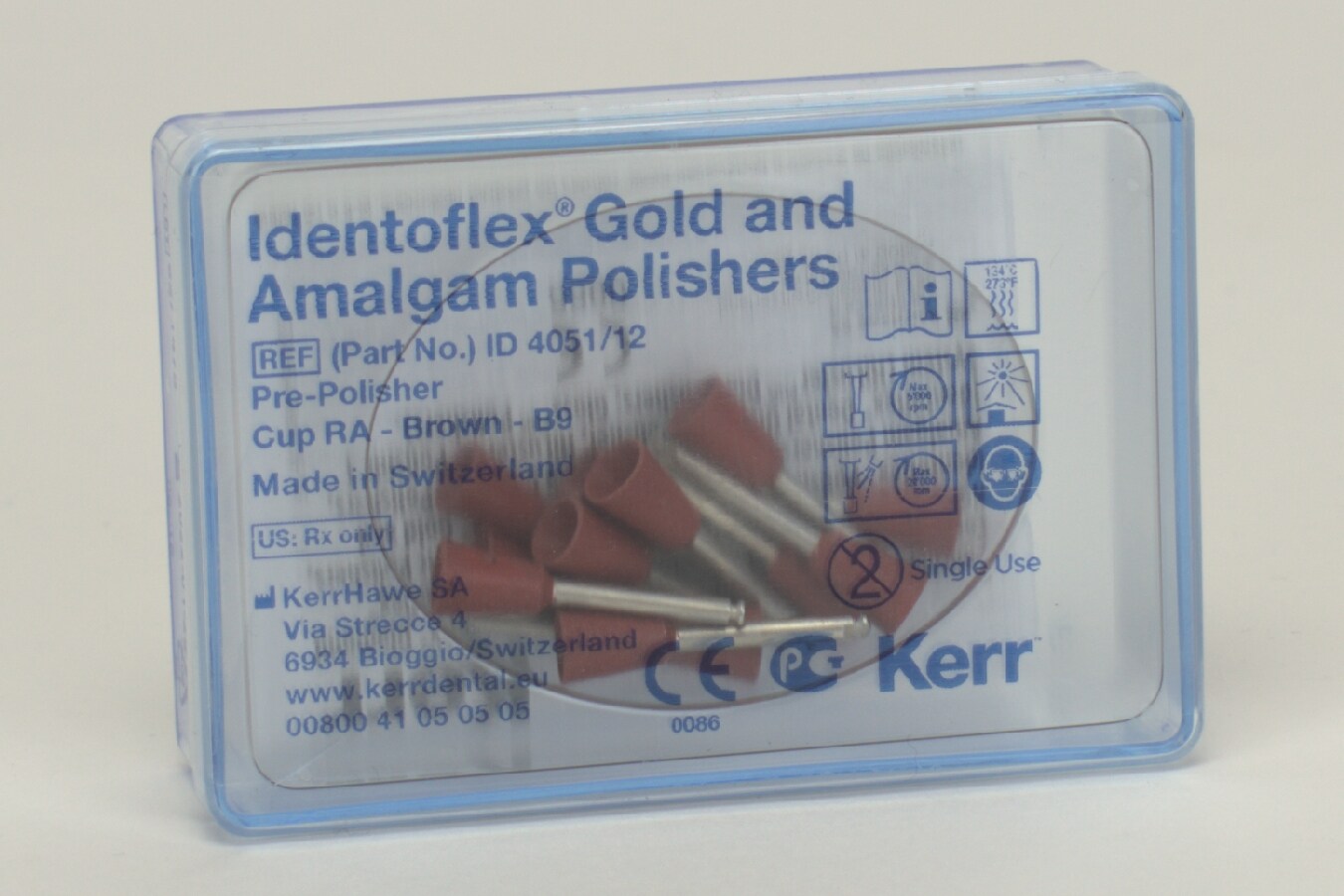 Identoflex polerare röd/brun kopp 12st