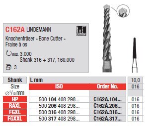 FG Kirurgiborr C162A 316 016 XL 3st