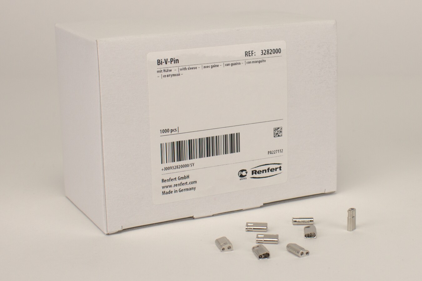 Renfert Bi-V-Pin med hylsa 1000st