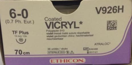 Sutur Ethicon Vicryl 6-0 violett TF 36st