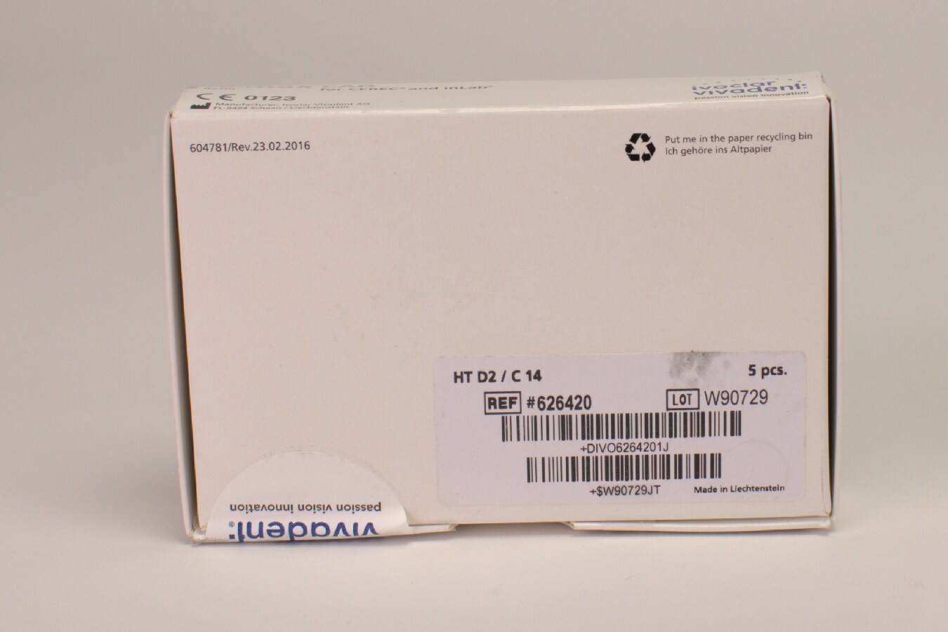 IPS e.max CAD Cerec/inLab HT D2 C14 5st