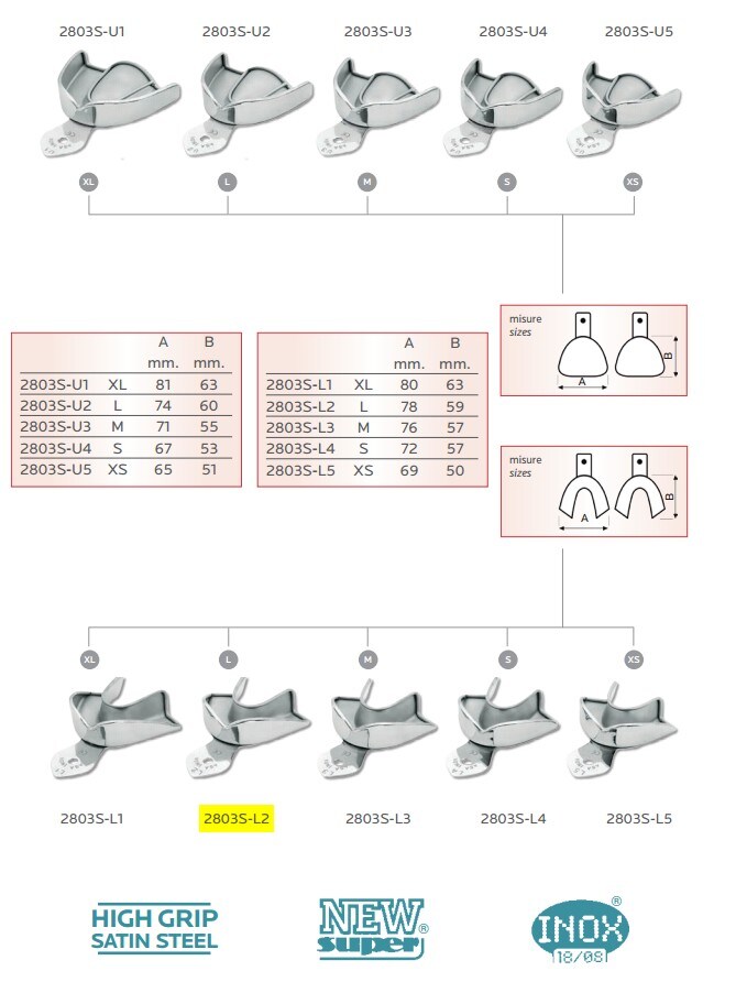 Avtryckssked 2803S operforerad matt UK L L2